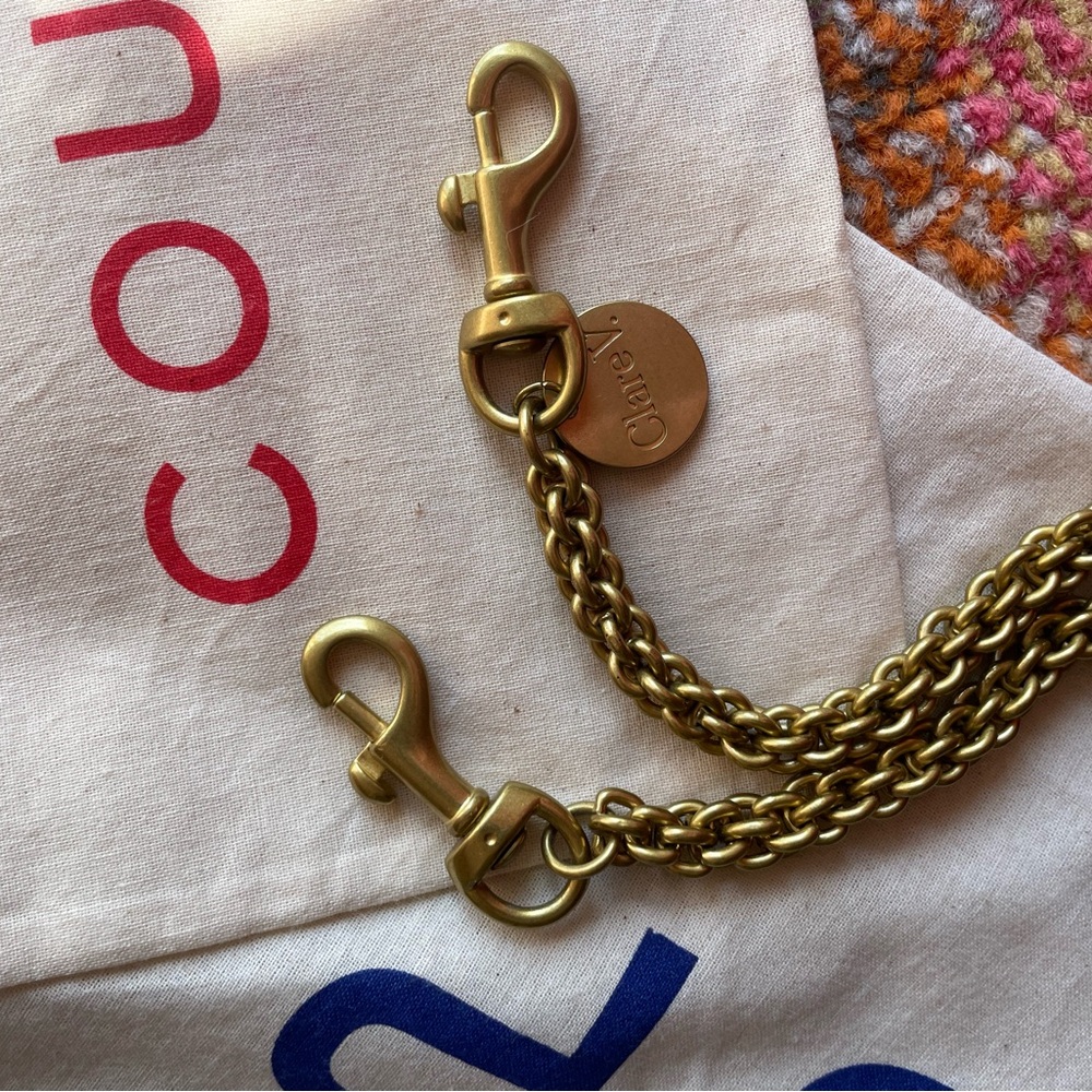 Clare V. Denim Marine Tote and Brass Removable Strap Bundle - Picture 4 of 15